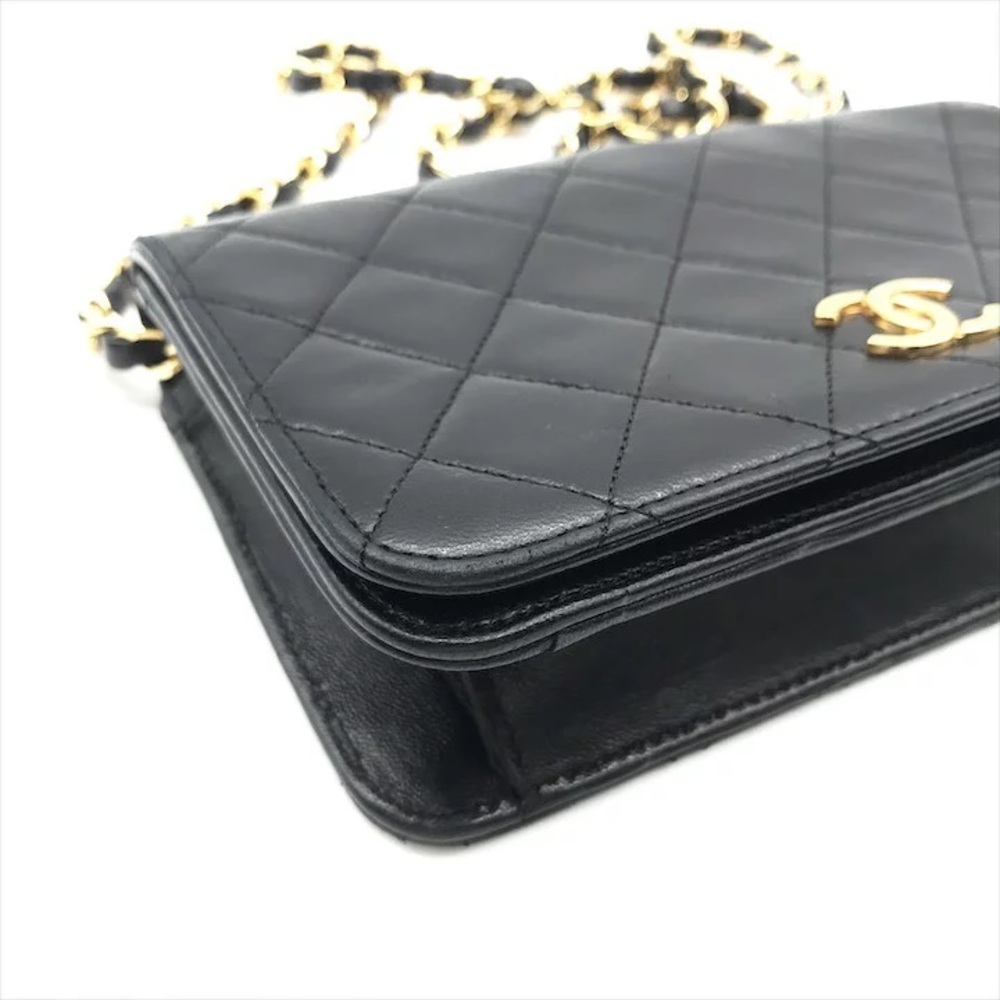 Authentic CHANEL 1988 Vintage classic flap black lambskin leather 24k gold bag - Picture 10 of 13